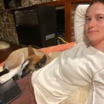 Bonnie Wright Instagram - Life lately with our new adopted pup Ruby Roo 🐕 she’s obsessed with her big brother Billy Blue 🥹🥹
