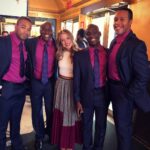Melissa Benoist Instagram - The Drifters and (almost) Carole. these boys sang at #starsinthealley today and I got to watch 😌