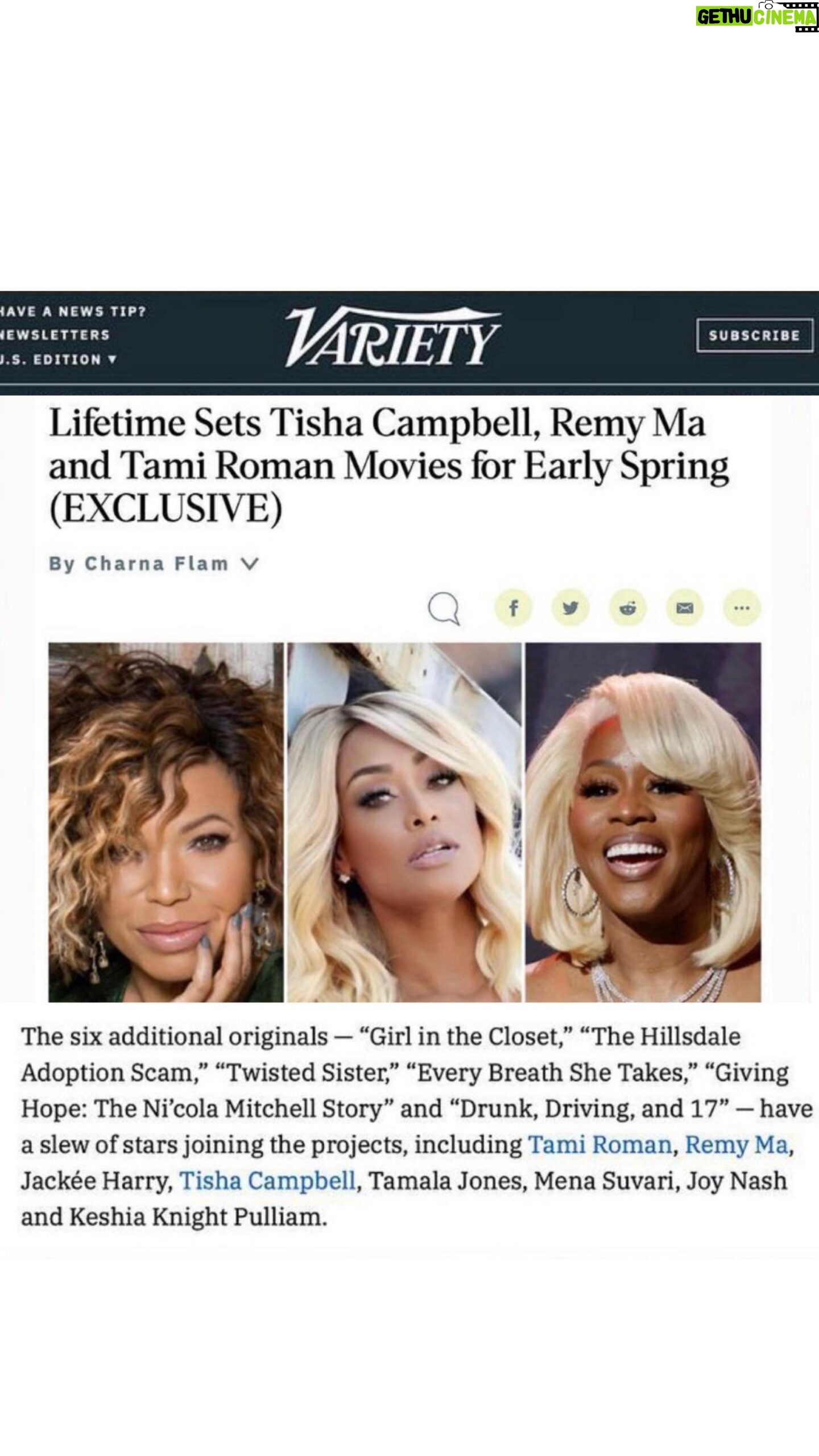 Tami Roman - 3.4K Likes - This the one! Thank you @directorcourtney @lifetimetv @swirlfilmsig for blessing me with the opportunity to play such a complex, layered & dare I say it…deranged character. I’m excited for you guys to see “MIA” on Girl In The Closet coming to @lifetimetv 💛
#NickRoses