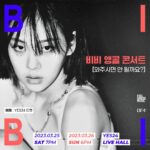 BIBI Instagram - 비비 앵콜 콘서트 [와주시면 안 될까요?]

2023.03.25(토), 03.26(일) YES24 LIVE HALL

📍티켓 오픈: 2월 21일 (화) 오후 8시
📍티켓 예매: YES24 (ticket.yes24.com)

#비비 #BIBI #와주시면안될까요 #콘서트 #ENCORE #CONCERT #필굿뮤직 #LowlifePrincess @feelghoodmusic