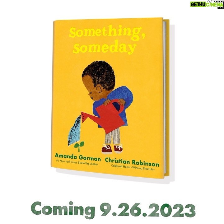Amanda Gorman Instagram - I’m so excited to announce that my next children’s book, SOMETHING, SOMEDAY, illustrated by Christian Robinson, hits shelves September 26th! I can’t wait for you and your family to read it 💛
Check out the link in my bio to preorder today at amandagormanbooks.com 💛
