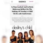 LeToya Luckett Instagram - ✨HAPPY ANNIVERSARY✨

I still can’t believe it’s been 25 yeeaarrss!! 🤯🤯🤯🤯🤯🤯🤯🤯🤯

Where does the time go?!? A VERY special album was released on this day(Feb 17th)
25 years ago!! I’m SO Blessed to have been a part of such a beautiful moment in music. I will always hold this album close to my heart. Thank you @essence for helping us celebrate with such a beautifully written article! 

✨CLICK THE LINK IN MY BIO TO READ✨

Love you @beyonce @iamlatavia @kellyrowland ❤️

#Houstongirls