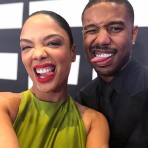 Tessa Thompson Instagram - Here’s to almost a decade of making this face (and films) together! Congrats on a stellar opening weekend of @creedmovie, @michaelbjordan! Beyond proud of uuu. If you haven’t seen it yet… do! 👅