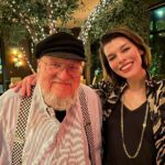 Milla Jovovich Instagram - So amazing to have dinner with @georgerrmartin last night. His stories about how long he worked and struggled with his writing for so many years was so inspiring. He told us that the first GOT book signings had literally 10 people in line😂 and once he actually saw a HUGE line outside one of his signings and thought “Wow! Finally people are reading it!” Only to realize that there was a another book signing at the same location and the crowds were there for Clifford the Big Red Dog to stamp their books with a dog paw on a smelly costume that only the youngest workers were forced to wear because the suit never got washed and poor kids didn’t have a choice😭. George’s story shows that if you love what you do, never stop working on it and persevere, you really can make your dreams come true. Though it takes (in George’s case 10’s of thousands of pages later and a hit show😅). What an unforgettable night and I’m so happy to have met this iconic, unbelievably prolific author and to have finally made his short story IN THE LOST LANDS into a film with the lovely @davebautista. And a special thank you to our wonderful co-writer @constantinwerner who brought me the script 6 years ago and the patience and hard work he put into it, as well as the trust in us that we would make his dream into a reality.❤️ #inthelostlands  #georgerrmartin #paulwsanderson #constantinwerner