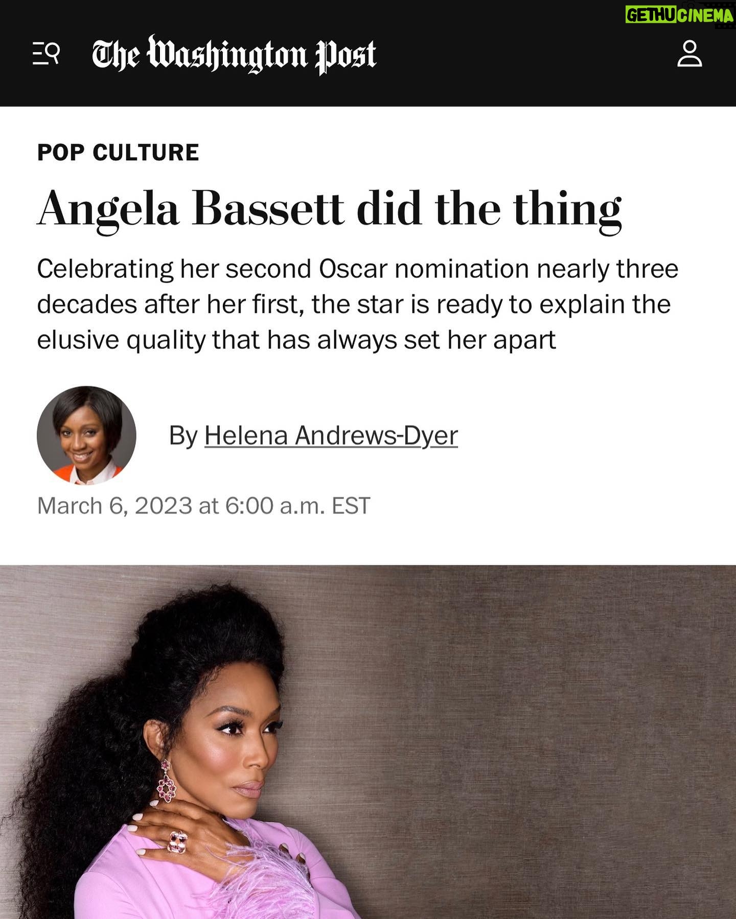 Angela Bassett - 187.6K Likes - Hey Everybody you good? Just gotta thank you @helena_andrews for the conversation in the @washingtonpost today! The love is felt & appreciated! 🙏🏾♥️ (link in bio!)