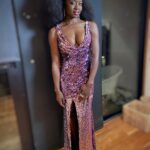Danai Gurira Instagram - Let my hair down for the #VanityFairOscarParty and #GoldParty in @tomford 💜 Thank you for having me! 💫

#VFOscars @gettyentertainment