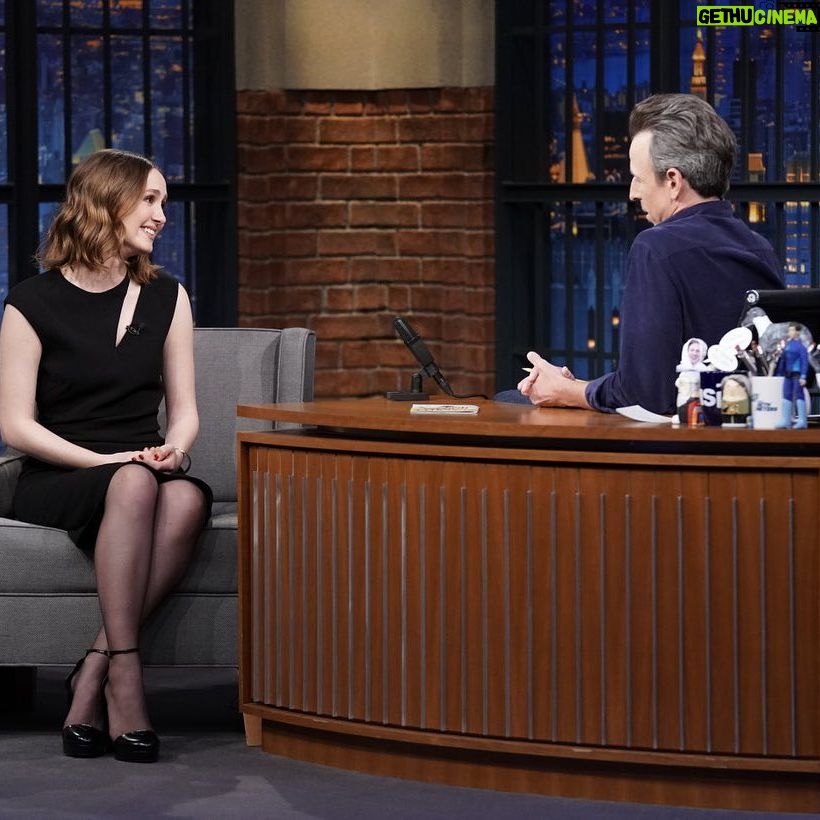 Maude Apatow Instagram - thank you for having me @latenightseth ❤️ 4 more weeks at @littleshopnyc 🥺