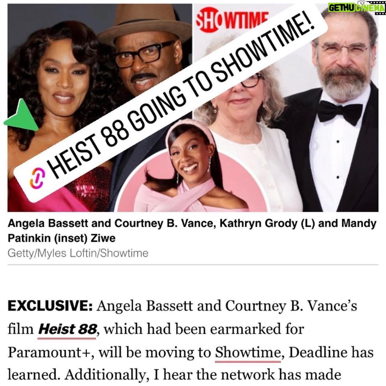Angela Bassett Instagram - Hey Everybody you good?
Start spreading the news! Can’t wait for everyone to see our newest creation #Heist88 starring my husband @courtneybvance and executive produced by both of us! 🥰