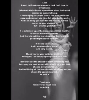 Aurora Aksnes Instagram - 🖤 

Video by @jimmy.carreiro