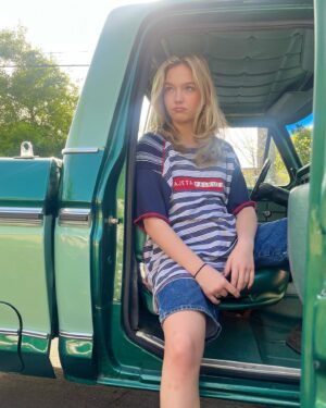 Jayden Bartels Instagram - I made guy groove drive me around in this cool truck then we got sharkys and this goof got every possible salsa you could get plus just carrots? on the side? an experience (also new YouTube video is up😋)