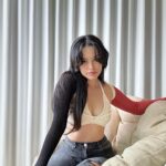 Valkyrae Instagram – ok from now on I’ll do a better job of sharing my fit details😅 halter top and sleeves from @ruveshop and my pants from @forever21 !