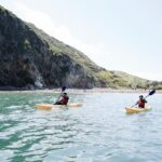 Bonnie Wright Instagram - A higlight while shooting our @gogently.earth TV show was visiting Santa Cruz an island in The Channel Islands. We kayaked up to a blowhole and got soaked. I love the ocean! Before we went to the islands we met with Julie Tumamait-Stensile a Chumash elder and spoke to her about her ancestors that once lived on Santa Cruz. Highly recommend visiting these beautiful islands @visitcalifornia #visitcalifornia