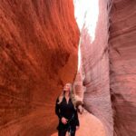 Kinsey Wolanski Instagram – Rappelling down the slot canyons In Kanab Utah! Such an amazing morning @roam.outdoor.adventures 

#adventure #travel