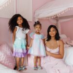 Chanel Iman Instagram - Watching my girls' reaction to these new @janieandjack styles inspired by @disney The Little Mermaid brought me to tears 😭 
We’ve been SO excited to see the movie and what better way to prepare than to feel like a real life princess 🧜🏽‍♀️🐚💜 #JanieandJackPartner #JanieandJackLove #TheLittleMermaid