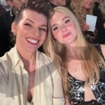 Milla Jovovich Instagram - Had so much fun going to the  @chanelofficial show! Catch the whole experience in my stories and thank you to my amazing glam squad:
Make up: @hollysilius 
Hair: @hairbycandicebirns 
Chanel hair piece: @laetitiacrahay ❤️❤️❤️