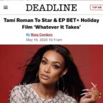 Tami Roman Instagram – Thank you @betplus @erictswirl for being amazing partners on “Whatever It Takes” I can’t wait to tell everyone about our amazing cast & crew! 💛 @jillythunda we did it again #RomanRamseyProductions 
#NickRoses #HolidayFilms
Photo @melbelderjr