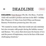 Tami Roman Instagram – Thank you @betplus @erictswirl for being amazing partners on “Whatever It Takes” I can’t wait to tell everyone about our amazing cast & crew! 💛 @jillythunda we did it again #RomanRamseyProductions
#NickRoses #HolidayFilms
Photo @melbelderjr