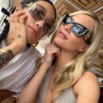 Poppy Delevingne Instagram – P O P P Y & P E G G Y 🐱 @peggygou_ 
@miumiu always too much fun with you…

@nicky_yates 
@lesliedumeix.mua & baba bump. 💘
@stephanebodin 
@sundayriley ✨