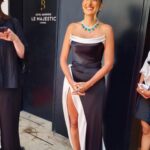 Amina Khalil Instagram - Bts ✨ Moments before going on the red carpet.. @festivaldecannes @angenieuxlenses 

Dress: @maisonyeya @yasmine.yeya 
Jewels: @chopard 
MUA: @nohaezzeldinmua @charlottetilbury @charlottetilburyarabia 
Hair: @rafilotoma @alsagheersalons