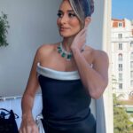 Amina Khalil Instagram – Bts ✨ Moments before going on the red carpet.. @festivaldecannes @angenieuxlenses 

Dress: @maisonyeya @yasmine.yeya 
Jewels: @chopard 
MUA: @nohaezzeldinmua @charlottetilbury @charlottetilburyarabia 
Hair: @rafilotoma @alsagheersalons