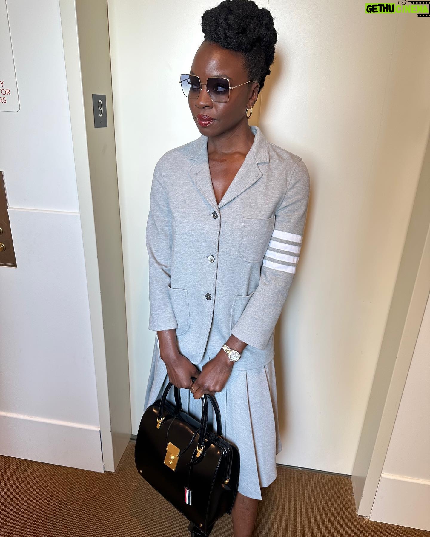 Danai Gurira Instagram - This Thom Browne outfit was really Thom Browne-ing last night! It's my kind of power suit... fun and chic all in one!!