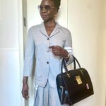 Danai Gurira Instagram - This Thom Browne outfit was really Thom Browne-ing last night! It's my kind of power suit... fun and chic all in one!!