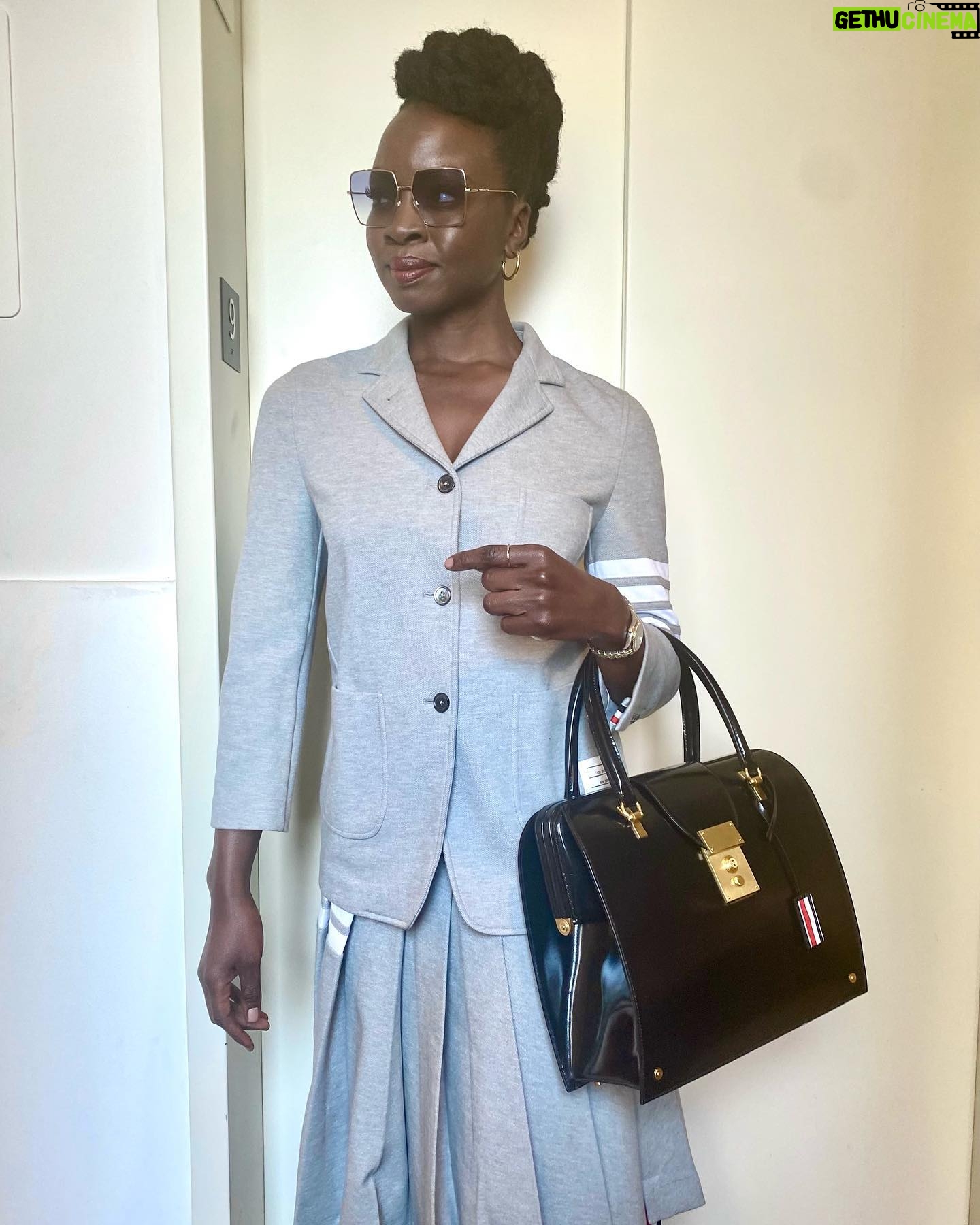 Danai Gurira Instagram - This Thom Browne outfit was really Thom Browne-ing last night! It's my kind of power suit... fun and chic all in one!!