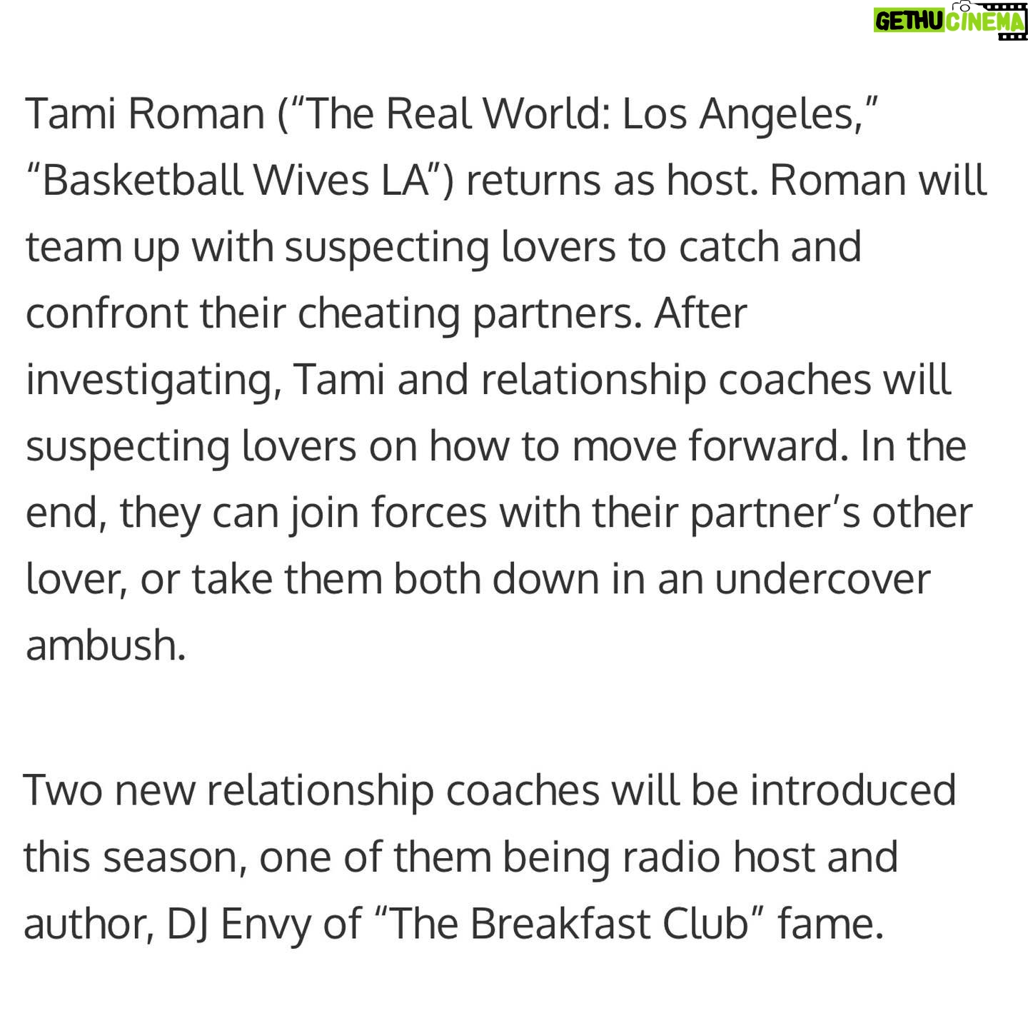 Tami Roman - 3 Likes - @mtvunfaithful JULY 11th 9pm! #CaughtInTheAct #MTVUnfaithful RETURNS for Season 2 to our new home on @mtv