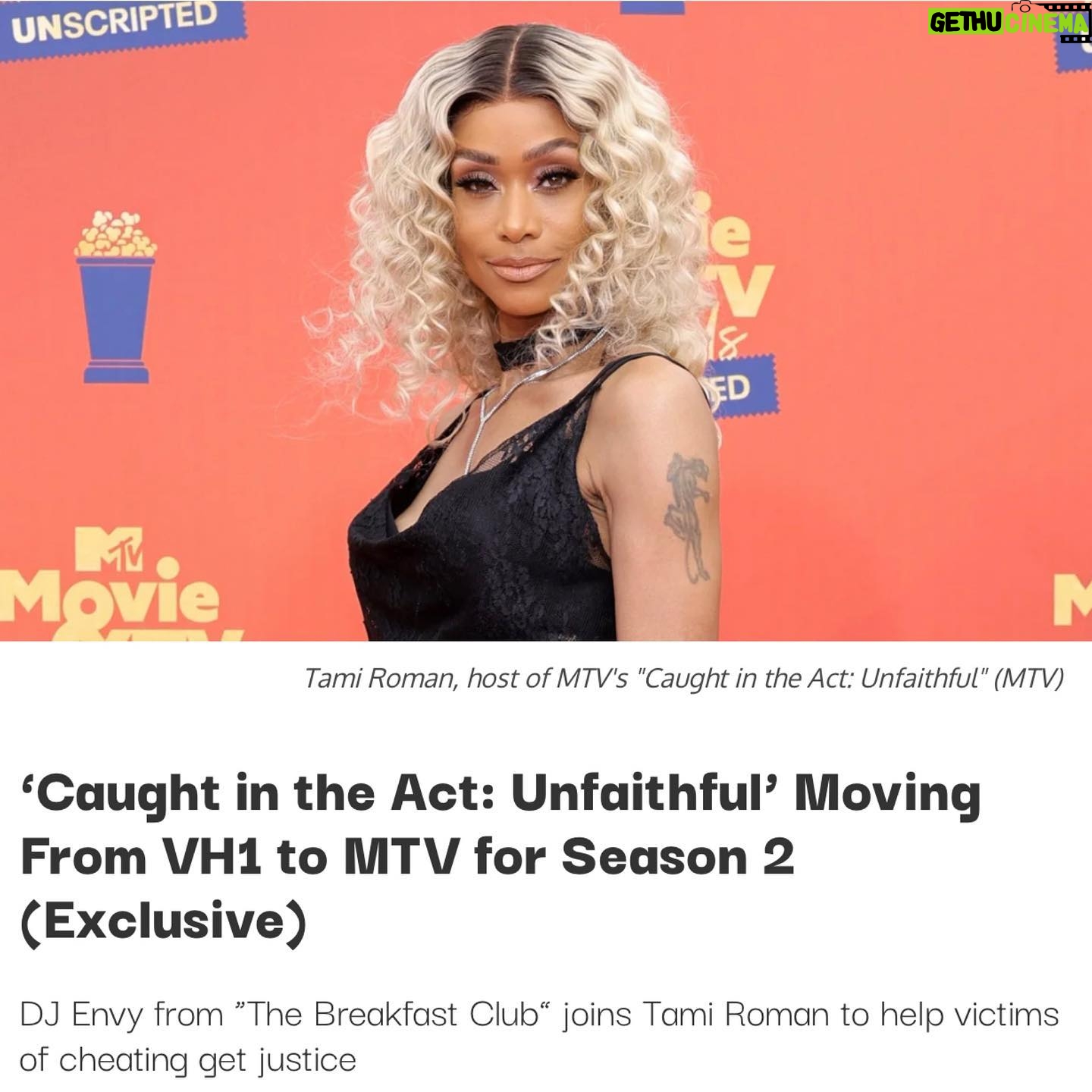 Tami Roman - 3 Likes - @mtvunfaithful JULY 11th 9pm! #CaughtInTheAct #MTVUnfaithful RETURNS for Season 2 to our new home on @mtv