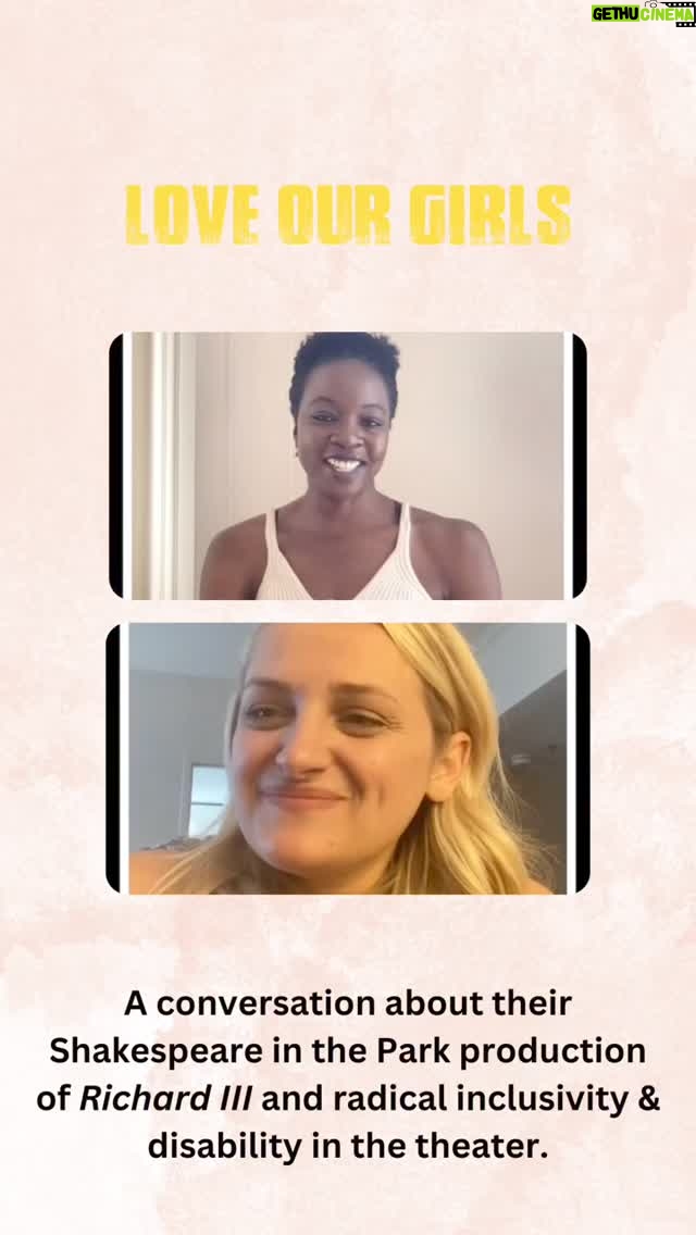 Danai Gurira Instagram - "1 in 5 Americans identify with having a disability and yet when you look at the statistics of how many disabled characters there are on TV, on stage, and in movies nothing about that represents what is real." - Ali Stroker
For the latest installment of #LoveOurGirls, I had the honor of sitting down with a Girl We Love - Tony Award-winning actress @alistroker, who played Lady Anne opposite me in the Shakespeare in the Park production of “Richard III" last summer. While our conversation was filled with so much joy and laughter, we also took a hard look at the realities of disability representation in the arts and how much further we still have to go.
Ali and I were so fortunate that for our production of “Richard III,” inclusivity was front and center as our director, Tony Award nominee Robert O'Hara, populated the stage with an incredibly diverse group of actors - including not only Ali, but also deaf actress Monique Holt who plays the Duchess of York, to name a few. I call our production radically inclusive and I hope that we can continue down this path until inclusivity both on stage and screen is the status quo.
If you’d like to learn more about a few organizations that are doing great work for people with disabilities, head to my Stories! “Richard III” is streaming now on #GreatPerformancesPBS as part of its “Broadway’s Best” lineup 👑