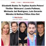Elizabeth Banks Instagram - This cast is killer. We had fun on this one. #Skincare
