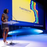 Danai Gurira Instagram - “Shattering stereotypes requires defiance and a willingness to live in discomfort."

#Flashback to when I had a deeply insightful week at @cannes_lions in partnership with the @un_stereotypealliance and @unwomen. The week kicked off at the annual Goal 5 Dinner where I spoke on a panel with @dr_adanna and @sabrinaelba where we discussed the commitment & bold action needed to accelerate progress to achieve SDG 5 Gender Equality. The question I posed to a room of executives was – We hear women over and over again being asked “what needs to be done?” as if the evidence isn’t abundantly clear! It is time to hear from the C-suite, those decision-makers who define what we see and do not see, whose stories get to be told, and whether equity becomes the norm and not a passing phase. What are they doing, what have they done & when do we see tangible results?

The next day I took the main stage & then shared it with cultural expert @imjessweiner as we explored the importance of being agents of change against stereotypes. My key word for that day & for this campaign as a whole: CURIOSITY. It is impossible to stereotype and practice EMPATHETIC CURIOSITY simultaneously. I challenged us all to try. It doesn’t work. In this Information Age, are we letting truncated soundbites define our understanding of each other? Because that causes stereotyping. The #SayNothingChangeNothing campaign helps counter this as it seeks to equip us with the tools needed to steer ourselves and others away from harmful stereotyping.

To wrap out an incredible week, Jess & I connected again at the @interpublicipg Don’t Whisper, SHOUT Inclusion Breakfast where we heard from incredible change-makers and encouraged all the powerful culture leaders in the room to think about what has scared them the most during these events, made them the most uncomfortable, & how to navigate their own change from there & find their voice in the pursuit of the end of stereotypes.

Learn more: http://www.break-stereotypes.org.

📸 Getty Images / Richard Bord