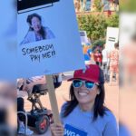 Camilla Luddington Instagram - Day 1 for us.. got to join the #wga once again, this time with a new sign. 
🤝union solidarity🤝 
So proud to be part of this fight right now alongside so many incredible artists and collaborators who are the magic in this industry ✨ 

#sagaftrastrong #sagaftrastrike