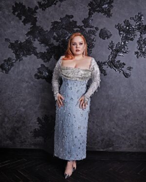 Nicola Coughlan Instagram - This Barbie got ready with @britishvogue 💎

This look took an army of people to put together so I just wanted to give a moment to thank them all for their time and talent.

When I met the legendary Jacqueline Durran, costume designer for Barbie she asked me what I would like to wear in the movie (!) I was a big Barbie fan as a kid and had compiled pictures of ones I had, including one called Sparkle Eyes Barbie. When she saw this she asked me if I wanted my costume to match the Barbie I had as a little girl I lost my mind with excitement.

I knew I wanted my dress for the premiere to be in homage to my Barbie and so my incredible stylist @aimeecroysdill worked tirelessly with brilliant @wiederhoeft_  who designed this breathtaking gown. They then collaborated with @tencel_europe & @swarovski to make the look sustainable which is no mean feat

For glam the one and only @neilyoungbeauty worked with mother @patmcgrathreal to create this doll come to the real world look.

My Barbie is a red head so @mrjasonhogan @joshwood worked his colour magic and my king @halleybrisker brought Hollywood to London using Barbie pink tools from @dysonhair

Then my Barbie Girl @michelleclassnails gave this doll the most perfect chrome pink nail to complete the look.

To read the full article in Vogue go to the link in my bio 

In Barbie’s words it truly was the best day ever 💖💖💖

📷 @billiescheepersphotography 
Styled by @aimeecroysdill in custom @wiederhoeft_ collaboration with @tencel_europe
Diamonds: @messikajewelry 
Custom shoes: @malonesouliers 
Hair: @halleybrisker using @dysonhair 
Colourist @mrjasonhogan @joshwood 
Make up: @neilyoungbeauty using @patmcgrathreal 
Nails: @michelleclassnails 
Skin prep: @guendalinatheskinsculpter 
Publicist: @vrwpublicity 
Tailor: @courtiere_bernie 
Styling assistant: @pruefisher @emmaalisonseery