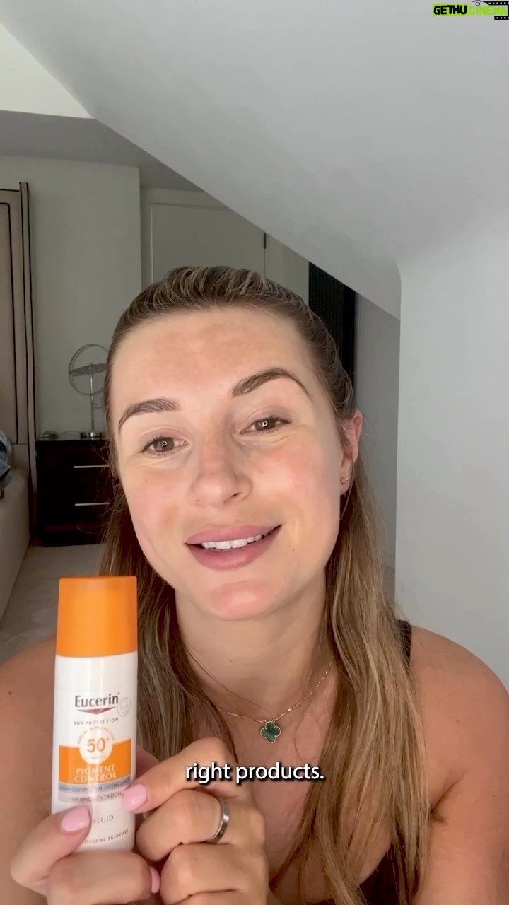 Dani Dyer Instagram - #AD I have struggled with hyperpigmentation in the past, during my pregnancy with Santi. It was something I’d never experienced before, so learning how to love and care for my skin has been a big part of my life. I’ve been using @eucerin_uk since then, and I cannot recommend it enough, to anyone that struggles with hyperpigmentation. If you’re heading on holiday somewhere sunny soon, it’s so important to take care of your skin, so the @eucerin_uk range which contains SPF50 is the perfect addition to your routine available at @bootsuk ❤️