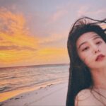 Fan Bingbing Instagram - Sunset by the beach.