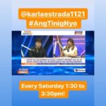 Karla Estrada Instagram – ANG TINIG NYO! Tuwing Sabado 1:30 to 3:30 pm!  See you mga Ka-TINIG!