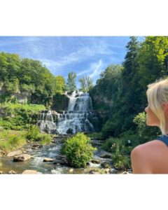 Katherine McNamara Instagram - Jumping into fitness can seem daunting, but even just getting outside for a little exploring is a great start! It’s a big beautiful world out there - you never know what you might find… I had 6 hours to kill on the way to the airport, so I went chasing waterfalls…