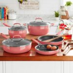 Ree Drummond Instagram - I've been waiting for these sets to launch...and finally, they have!! Brand new cookware colors of PW nonstick cookware, and they are beautiful! I've been cooking with them, and the nonstick coating is fantabulous...and the colors are truly lovely in person! 💃🏼 You can find the sets at @walmart in all the new colors: Denim Blue, Merlot, and Coral! (Even the teal is a little deeper/more vibrant than before.) Love love love this cookware! The link is in my profile, or you can tap each photo for links! ❤️