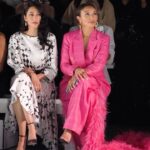 Jeannie Mai Instagram - So proud to come and support you @luxurylaw. Each look tells a story, and you have an undeniable way of making fashion inventive. Congrats @falgunishanepeacock × #LawRoach 🩷