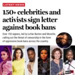 Amanda Gorman Instagram - Stories and art have the incredible power to transcend boundaries, connect cultures, and ignite change. That's why I'm thrilled to sign my name to the #ArtistsAgainstBookBans open letter speaking out against the rise in book restrictions across the country. 

In a new report released last week, @penamerica found 3,362 instances of books banned in public schools in the 2022-23 school year, marking a 33% increase over last year.

But together we can make a difference. Join me and @MoveOn in the movement to stand up against the restriction of artistic expression and literature:
ArtistsAgainstBookBans.com #ReadBannedBooks 💛