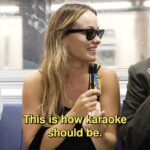 Olivia Wilde Instagram - Episode 53: Good singers ruin karaoke for the rest of us (feat @oliviawilde)

🎤 @kareem
🎥 @anthonydimieri and @willemholzer 
Edit: @anthonydimieri 

#nyc #newyorkcity #podcast #subway #hottakes #interview #conversations #nycsubway #subwaytakes #karaoke #oliviawilde #singing #karaokenight
