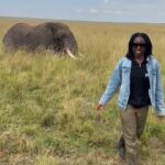 Danai Gurira Instagram - Today is #ElephantAppreciationDay, and to celebrate these incredible mammals, I wanted to share a recent experience of being up close and personal with an elephant in the wild.🐘

One day during my trip to #Kenya this summer, we were headed to visit the @maraelephantproject, and as we flew over the Savannah they noticed an elephant on the ground that had a lot of wounds on his rear end and had visible punctures and cuts. In a spontaneous turn of events we grabbed the veterinarian and headed back into the wild to find this wounded elephant and get him the treatment he needed.

I was so thankful to be in the right place at the right time and tag along for this extraordinary experience. I watched as they tranquilized the bull –which we ended up naming ALI because he was such a fighter– was able to touch him and smell his elephant breath 😂 And learned about all of the incredible work done to conserve and manage Kenya’s  tremendous wildlife.

These animals are breathtakingly beautiful, and certainly have minds of their own! And they deserve to be protected and celebrated today and every day!