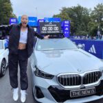 Lena Gercke Instagram - So the women have a new world record ☄️ love being part of this although i didn’t run😝 it‘s always such a special spirit here in Berlin at the @berlinmarathon and i have the biggest respect for all participants🫶 loved driving the #bmwI5 today for this Special Occasion 💕