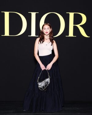 Lola Tung Instagram - merci beaucoup @dior @mariagraziachiuri 
such a great show & thanks for letting me wear these beautiful pieces!💙

hair: @danawillcutyou 
makeup: @misha212 
styling: @badnewsbritt