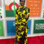 Danai Gurira Instagram - I can’t quite describe the powerful feeling being with fellow global citizens on Saturday gave me. Everyone in attendance at #GlobalCitizenFestival was united to see the end of extreme poverty across the globe. Global Citizens like you and me have taken over 3 million actions, including monumental pledges to prioritize human rights for women and girls, an area near and dear to my heart. There are still millions of people who need help in this fight, and it is imperative that we amplify this mission with as many as we can.

It was so great to announce the progress of the pledge made by #Verizon to help young students have the tech they need to learn at the highest level with the CEO of Verizon @hansvestberg and the outstanding eighth grade Verizon Innovative Learning students Angie and Naoki.

It also was incredible to share the stage with Ineza Umuhoza Grace— an astounding young Rwandan female environmentalist who has made real and powerful strides to hold world leaders accountable for the carbon footprint they create. On stage she called for climate action and announced youths' demands ahead of @cop28uaeofficial launched by @lossanddamageyouthcoalition. Be sure to sign her petition that insists on taking the burden off of more vulnerable nations and giving it to the nations that create the largest negative impact on the environment: https://www.globalcitizen.org/en/action/cop28-demands/

Let's keep using our collective voices to highlight these issues and face them as a global community, together.