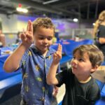 Daniella Monet Instagram - I love my kids, but I am so glad I have a year to recover from Gio’s whirlwind of spontaneous festivities, and here’s why:

Lucky lucky us, we got so spoiled with a private @pawpatrolwmovie experience, which for the record, is a brilliant concept. Most of the kids who came had never been to a theater, so nothing more ideal than filling it up w people who “get it”. 

Next up, came his actual birthday party which we had at @skyzone again, one of his all-time favorite places. I’m a fan because you can swoop in and dip out. 2hrs flies by, and the hosts handle pretty much everything from set-up to cleanup, but you know me, I brought all our own food and drinks, which they allow and I love.
Best part for G was his bff Boone came, which was a huge surprise and made his day! 

Lastly, I made a v last minute decision to phone a friend, aka Spideys agent, and have a surprise visit for G and his fam! For someone who loves a simple little get together, I really just went for it this year 😅

I’m a solid introvert, I recharge by myself, or I guess now, at home with my kids, lol. I love socializing, and a good time, but safe to say I met my extroverted quota and then some for September.

We spent the day charging our batteries for the week 🔋 

Now for a wholesome spooky month. Happy 10.1 🎃