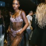 Justine Skye Instagram - celebrated the new #RabanneHM collaboration 🪩 such a fun night in a legendary room, thank you for having me @hm @rabanne !