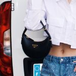 Macarena Achaga Instagram – @prada or nada 🏹👜 
swipe para que se haga de noche 🌙
#PradaArque #PradaFW23 by @samtakataka 

#publicidad