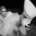 Katherine McNamara Instagram - It’s freaky Friday! Time to kick your heels up and run amok, amok, amok! 🖤🤍🪄 #TGIF #FBF #SpookySeason #TulleTime